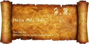Heis Máté névjegykártya